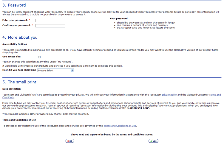 tesco registration form 2