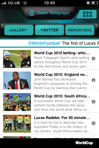 Telegraph World Cup App