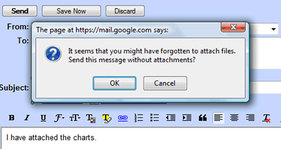 Google attachment alert