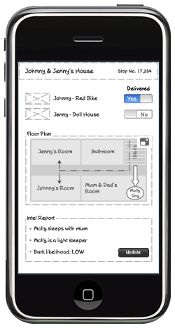 Santa's smartphone interface