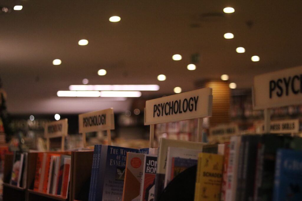 Library of books with Psychology category heading