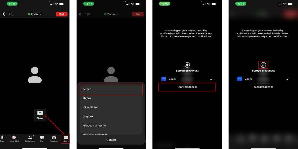 Topic 1 - 'To Screenshare on Mobile (IOS)'