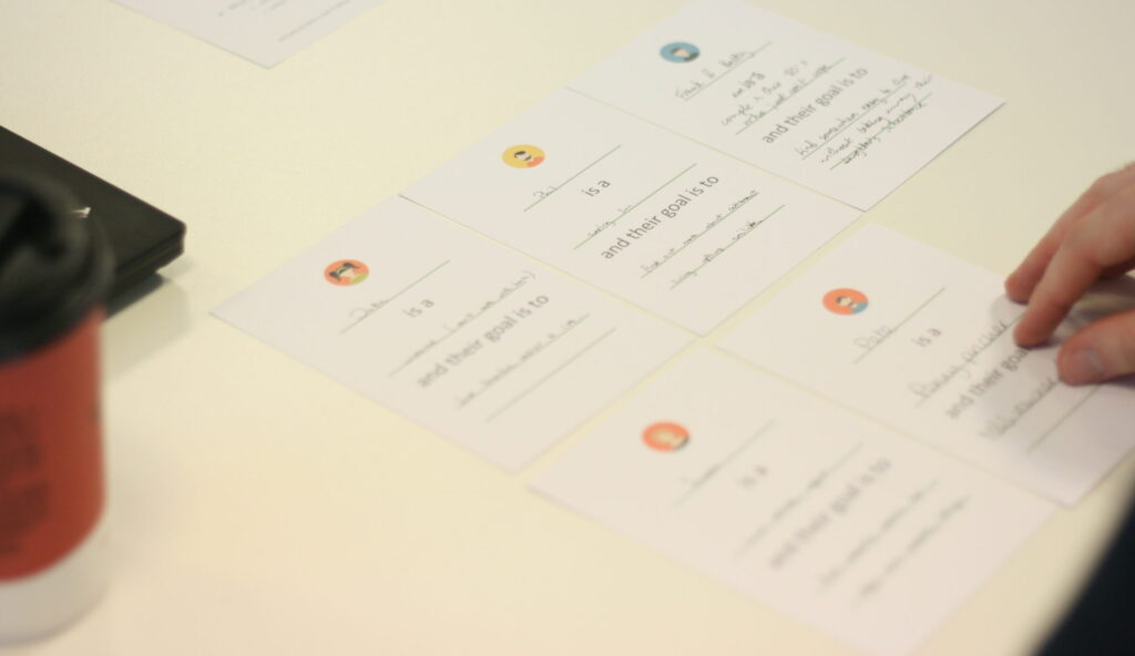 User profiling cards used in profiling workshops.